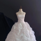 White Spaghetti Strap Romantic Gown, Cinched Waist, Voluminous Princess Skirt, Wedding Dress & Bridal Gown gh8203