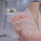 Light Pink V-Neck Waist-Cinched Fitted Elegant Evening Dress, Fairy Gown, Romantic Gown gh7410