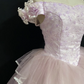 Long Romantic Gown in gradient blush pink, off-the-shoulder design, fitted waist and fluffy tiered cake skirt, wedding dress & bridal gown gh8294