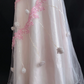 Blush Pink Halter Neck Long Elegant Romantic Dress with Waist Cinching Design, Wedding Dress & Bridal Gown gh8163