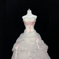 Light Apricot Strapless Cinched Waist Voluminous Skirt Vintage Girly Romantic Dress, Wedding Gown gh8029