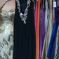 Black Halter Deep V Hand Beaded Rhinestone Chiffon Long Straight Evening Prom Dress gh9754