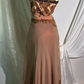 Vintage Elegant Champagne Spaghetti Strap Beaded Fitted Waist Prom & Evening Party Dress gh8543