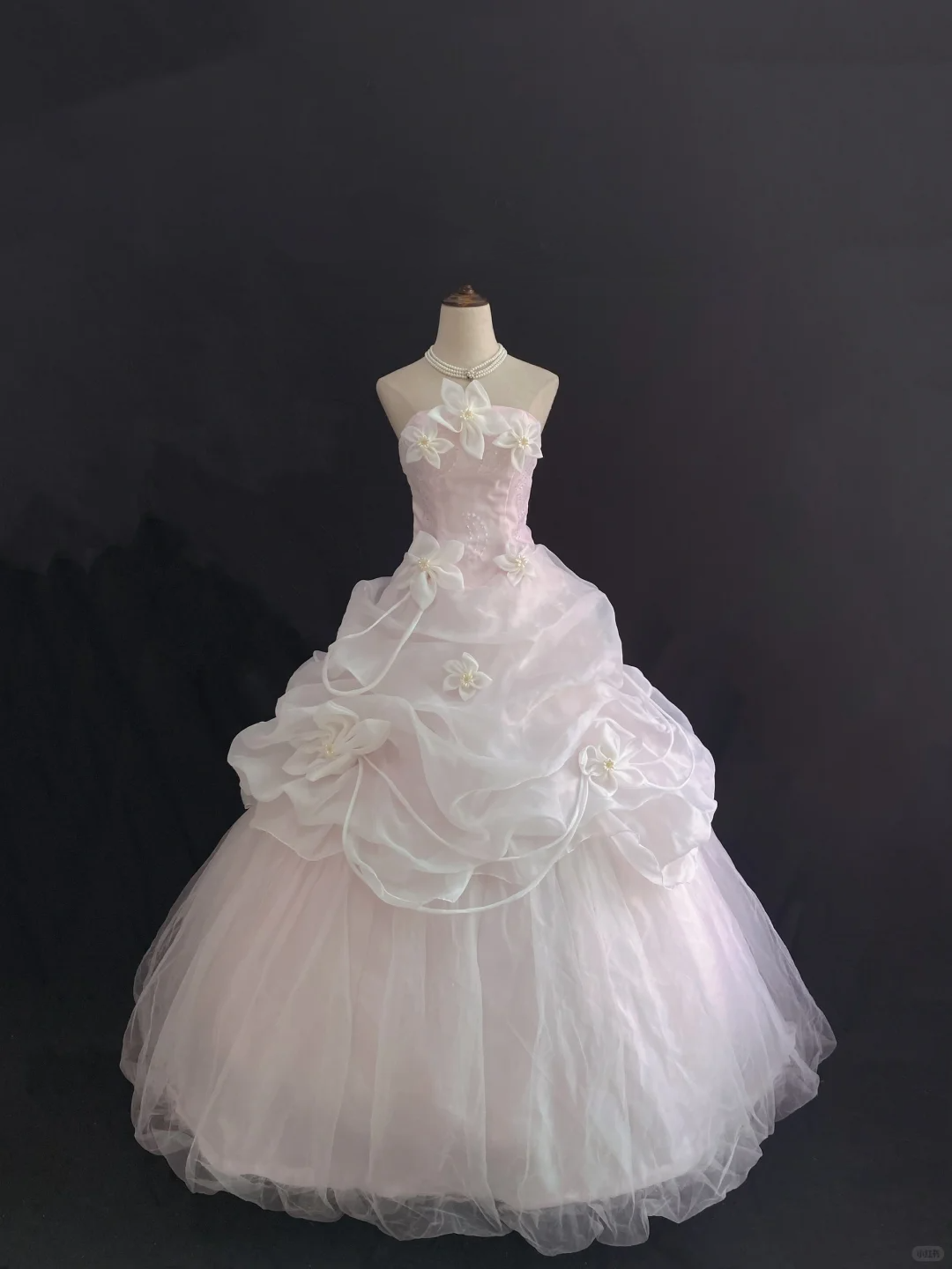 White Spaghetti Strap Romantic Gown, Cinched Waist, Voluminous Princess Skirt, Wedding Dress & Bridal Gown gh8204