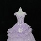 Lavender Spaghetti Strap Cinched Waist Ruffled Voluminous Skirt Elegant Romantic Dress, Wedding Gown gh7984