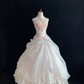 Blush Pink Strapless Romantic Gown With Beaded Details, Cinched Waist & Voluminous Princess Skirt, Wedding Dress & Bridal Gown gh8164