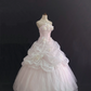 White Spaghetti Strap Romantic Gown, Cinched Waist, Voluminous Princess Skirt, Wedding Dress & Bridal Gown gh8204