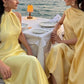 girlhomeshops-Gelb Elegante Einfache Lange Chiffon Satin Brautjungfer Kleid gh5954