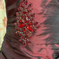 Burgundy Retro Elegant Exquisite Rhinestone Off-the-shoulder Sleeveless Floor-length Satin Floor-length Ball Gown Evening Dress gh4210