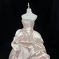 Blush Pink Luxury Satin Strapless, Cinched Waist, Voluminous Skirt, Girly Romantic Dress, Wedding Gown gh8031