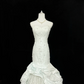 Light Blue Strapless Beaded Cinched Waist Slim Bodycon Mermaid Skirt Long Romantic Dress, Wedding Gown gh7896