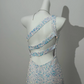 White Base Sequin One-Shoulder Waist-Cinched Sexy Long Prom & Evening Gown gh7222