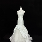 Light Blue Strapless Beaded Cinched Waist Slim Bodycon Mermaid Skirt Long Romantic Dress, Wedding Gown gh7896