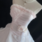 Romantic Blush Pink Strapless Gown with Cinched Waist and Voluminous Princess Skirt, Wedding Dress & Bridal Gown gh8165