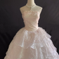 Blush pink strapless romantic gown with fitted waist and voluminous princess skirt, wedding dress and bridal gown gh8250