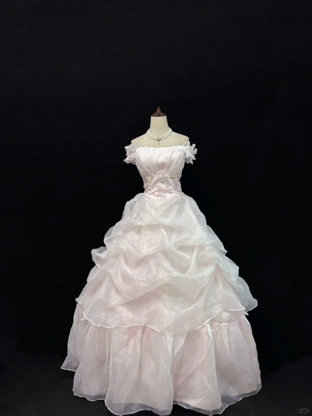Blush Pink Off Shoulder, Cinched Waist, Voluminous Princess Skirt Romantic Dress, Wedding Gown gh8081