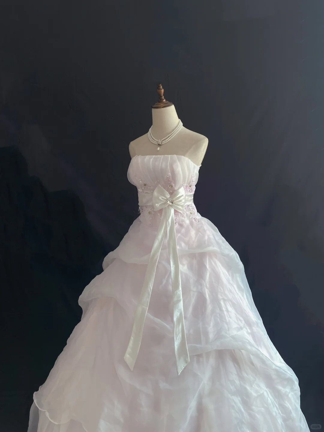 Blush Pink Strapless Romantic Gown with Cinched Waist and Voluminous Princess Skirt, Wedding Dress & Bridal Gown gh8205