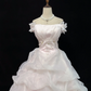 Blush Pink Off Shoulder, Cinched Waist, Voluminous Princess Skirt Romantic Dress, Wedding Gown gh8081