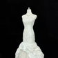 Light Blue Strapless Beaded Cinched Waist Slim Bodycon Mermaid Skirt Long Romantic Dress, Wedding Gown gh7896