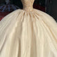 Champagner Farbe Herrlich Glänzend Exquisite Perlen Lange Ballkleid Abendkleid gh3365