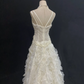 Off-white Spaghetti Strap Long Vintage Romantic Gown, Embroidered, Slim Cinched Waist, Wedding Dress & Bridal Gown gh8121