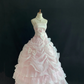 Light Pink Spaghetti Strap Romantic Dress for Girls, Fitted Waist, Fluffy Princess Skirt, Cute Young Lady Wedding Dress & Bridal Gown gh8166