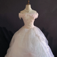 Gradient Blush Pink Off-the-Shoulder Romantic Gown, Cinched Waist, Voluminous Princess Skirt, Wedding Dress & Bridal Gown gh8251
