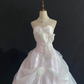 Blush Pink Strapless Romantic Gown with Bow Decoration, Cinched Waist & Voluminous Princess Skirt, Wedding Dress & Bridal Gown gh8206