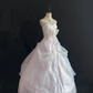 Blush Pink Strapless Romantic Gown with Bow Decoration, Cinched Waist & Voluminous Princess Skirt, Wedding Dress & Bridal Gown gh8206