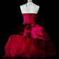 girlhomeshops-Red short birthday dress, tulle back-to-school dress gh6140