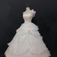 Blush pink strapless romantic gown decorated with floral ornaments, fitted waist and voluminous princess skirt, wedding dress & bridal gown gh8252