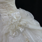 Off-White Off-the-Shoulder Luxury Romantic Gown with Cinched Waist & Voluminous Princess Skirt, Wedding Dress gh8122