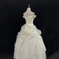 Off-White Off-the-Shoulder Luxury Romantic Gown with Cinched Waist & Voluminous Princess Skirt, Wedding Dress gh8122