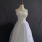 White Strapless Long Romantic Gown With Light Blue Lace Skirt, Wedding Dress & Bridal Gown gh8207