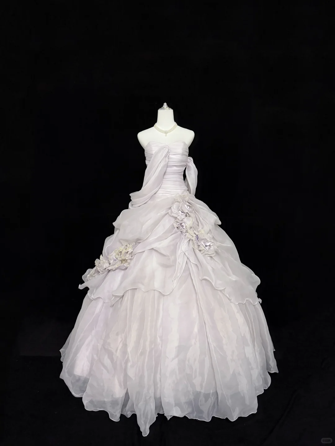 Lavender Strapless Cinched Waist Voluminous Princess Skirt Long Romantic Dress, Wedding Gown gh7897