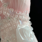 Blush Pink Strapless, Cinched Waist, Slim Fit, Rhinestone Rose Details, Charming Long Romantic Dress, Wedding Gown gh8083