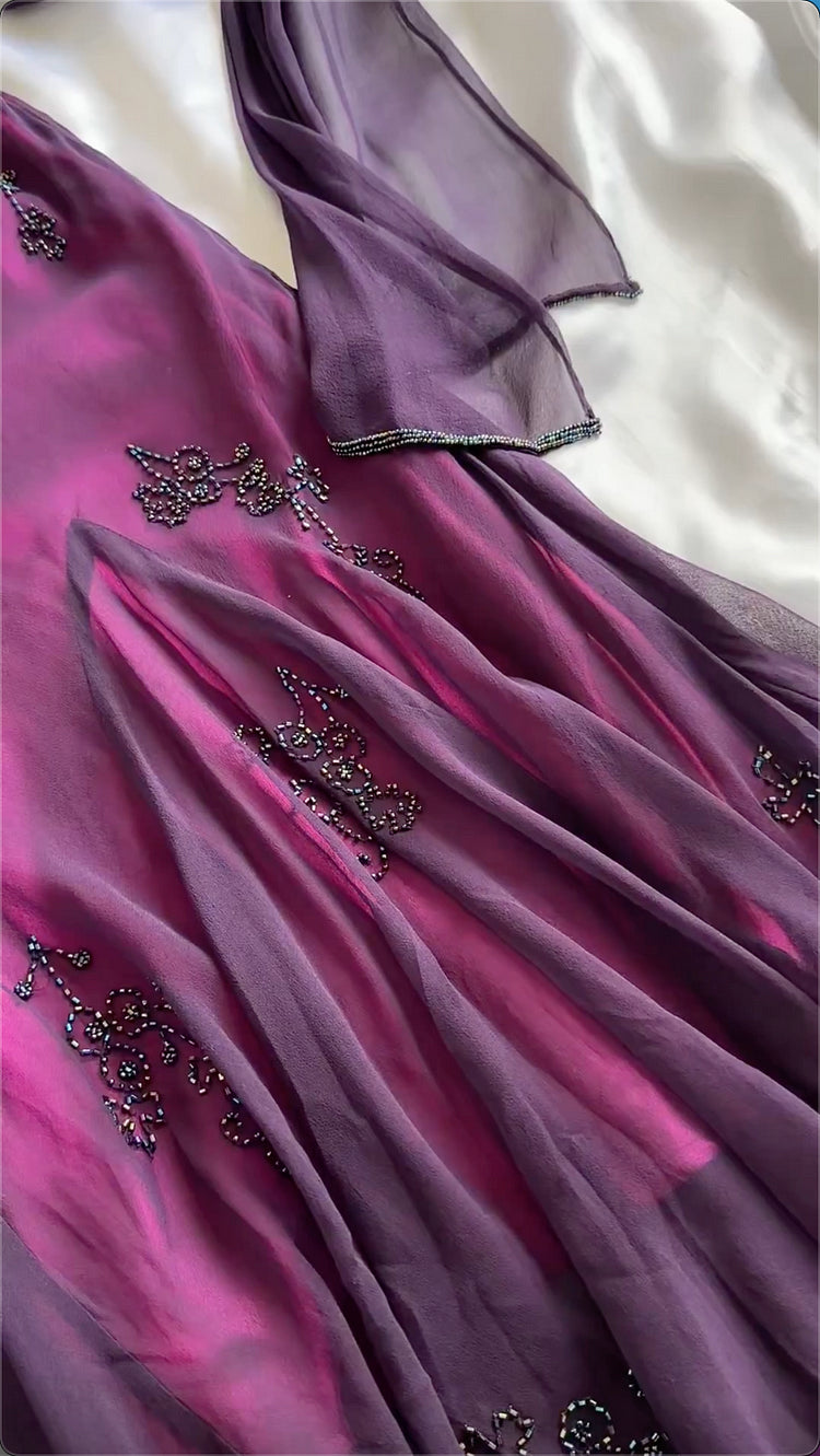 Purple exquisite elegant backless beaded long prom dress evening gown graduation dress gh2942