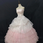 Blush pink strapless romantic gown with embroidery details, fitted waist and voluminous princess skirt, wedding dress & bridal gown gh8253