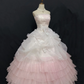 Blush pink strapless romantic gown with embroidery details, fitted waist and voluminous princess skirt, wedding dress & bridal gown gh8253
