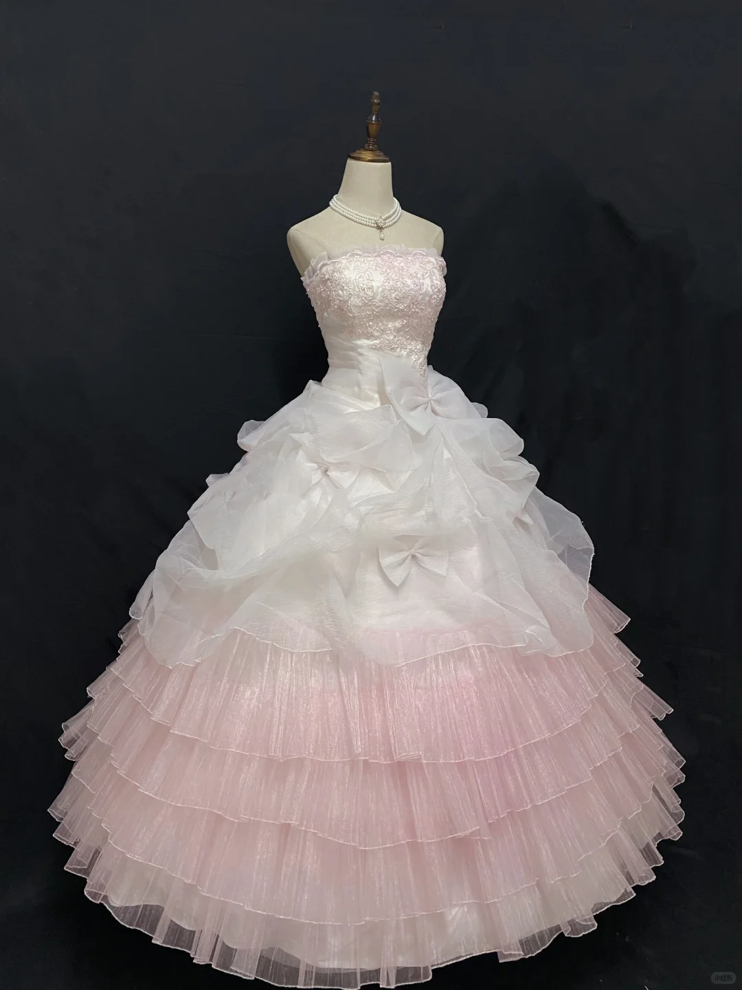 Blush pink strapless romantic gown with embroidery details, fitted waist and voluminous princess skirt, wedding dress & bridal gown gh8253