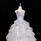 Lavender Strapless Cinched Waist Voluminous Princess Skirt Long Romantic Dress, Wedding Gown gh7948