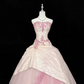 Blush Pink Strapless Embroidered Cinched Waist Voluminous Princess Skirt Long Romantic Dress, Wedding Gown gh7898