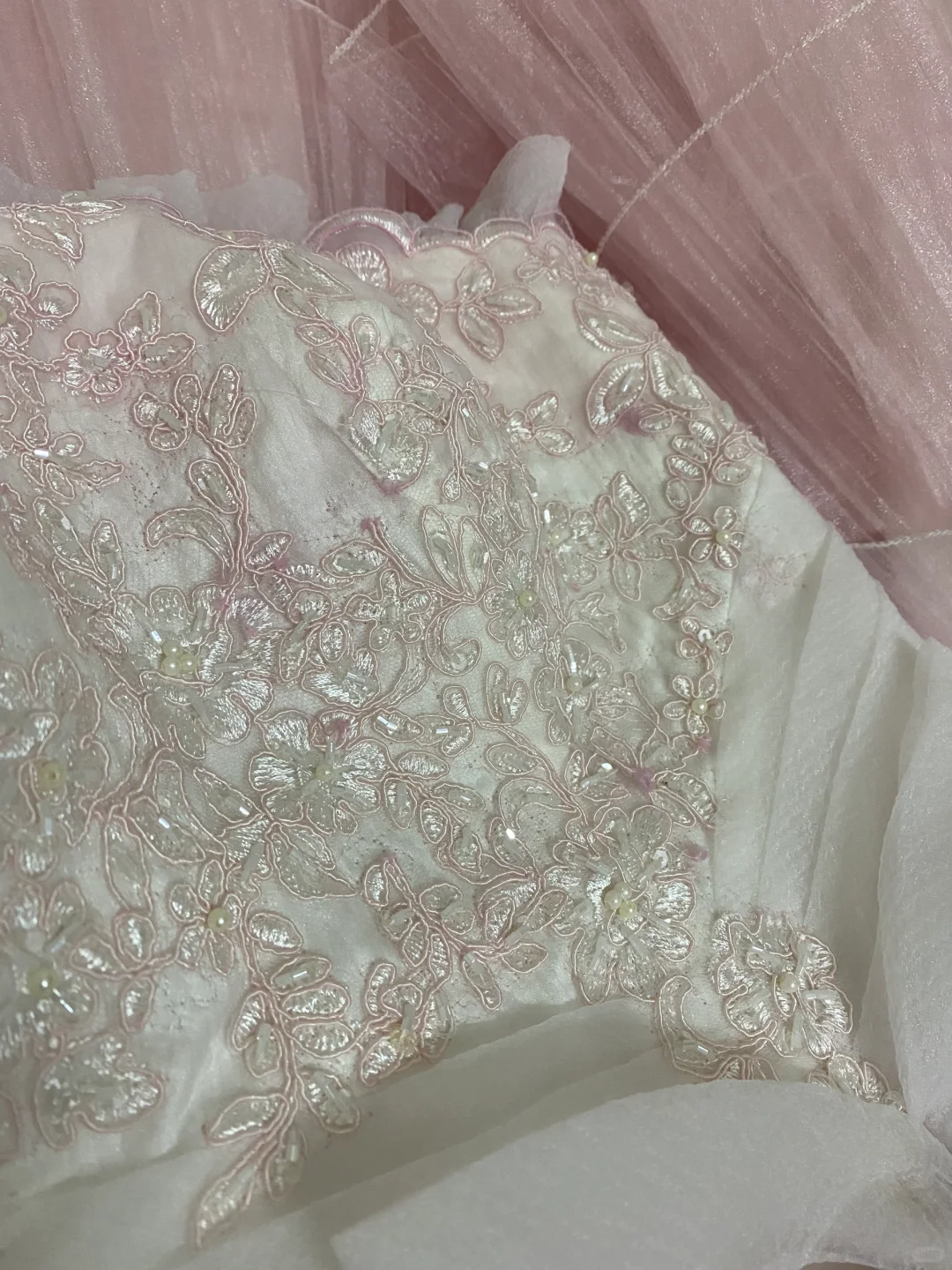 Blush pink strapless romantic gown with embroidery details, fitted waist and voluminous princess skirt, wedding dress & bridal gown gh8253