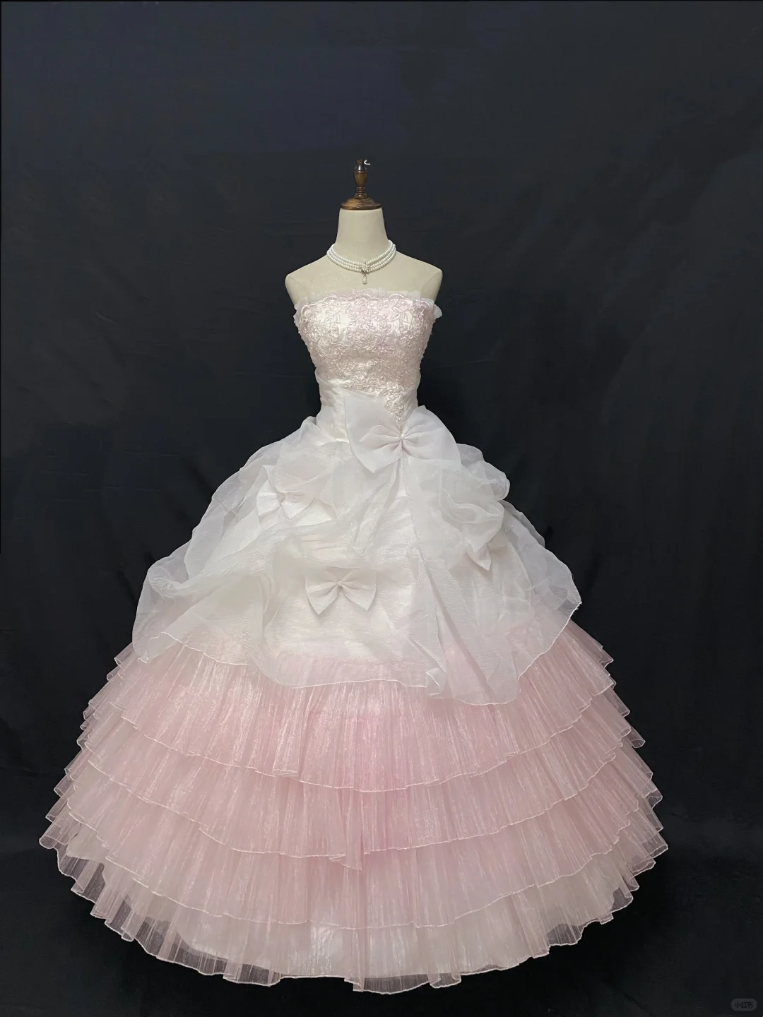 Blush pink strapless romantic gown with embroidery details, fitted waist and voluminous princess skirt, wedding dress & bridal gown gh8253