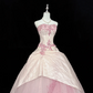 Blush Pink Strapless Embroidered Cinched Waist Voluminous Princess Skirt Long Romantic Dress, Wedding Gown gh7898