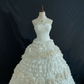 Off-white Strapless Long Romantic Gown, Fitted Waist, Fluffy Tiered Cake Skirt With Lace Trim, Wedding Dress & Bridal Gown gh8208