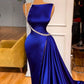 Blue gorgeous shiny long slit elegant floor-length ball gown evening dress party dress gh3232