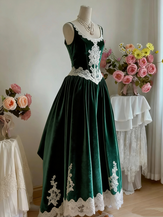 Festliches Vintage-Samtkleid, exklusives Originaldesign, Abendkleid, Ballkleid gh6540