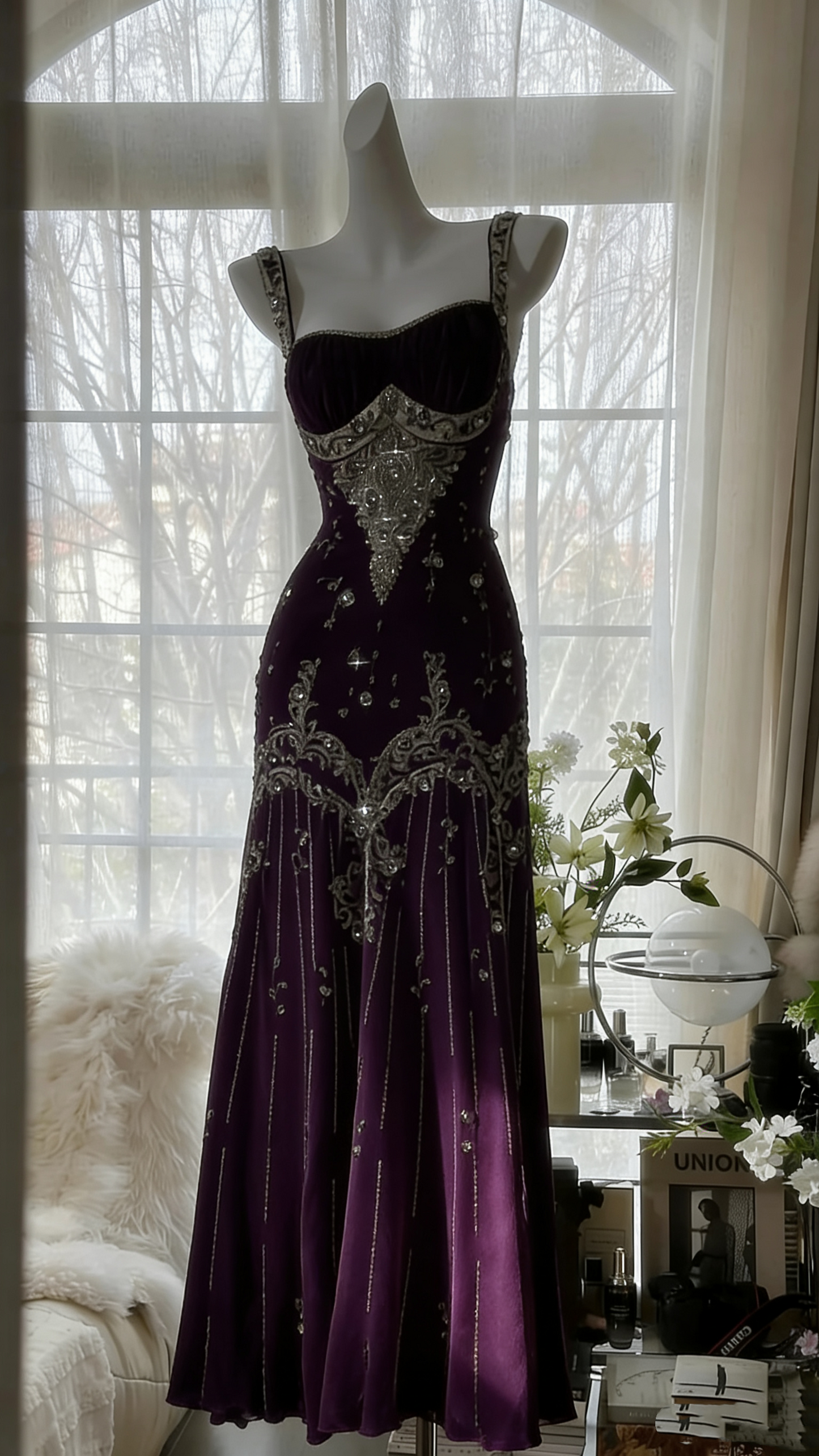 Elfenbeinfarbenes Vintage-Kleid, elegant, glänzend, exquisite Strass-Perlen, langes Chiffon-Ballkleid, Abendkleid, Geburtstagspartykleid, Abschlussballkleid, Abschlusskleid, gh3945