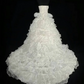 White Strapless Waist-Cinched Gown with Tiered Skirt, suitable for prom, birthday parties and wedding dress gh7165
